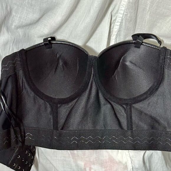 Charmian Vegan Leather Bustier Corset Top Sz XL - Picture 9 of 9